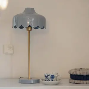 PR Home Lampe à poser Wells, bleu/doré Hauteur 50 cm pas cher