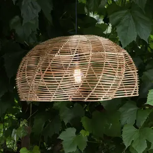 PR Home Suspension d'extérieur Mayla, rotin naturel, Ø 53 cm, fiche IP...Vendu parluminaire