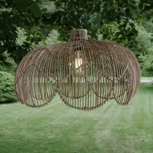 PR Home Suspension d'extérieur Belle, rotin naturel, Ø 53 cm, fiche IP...Vendu parluminaire
