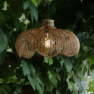 PR Home Suspension d'extérieur Belle, rotin naturel, Ø 43 cm, fiche IP...Vendu parluminaire