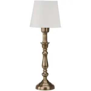 PR Home Lampe de table Therese Mia, 43 cm, blanc/laiton, lin pas cher
