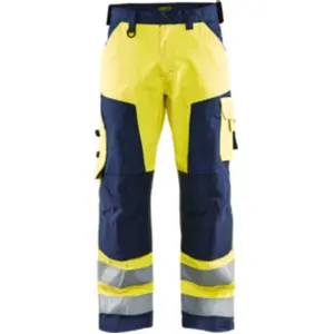 Comparateur de prix : Blåkläder Blaklader Pantalon artisan haute visibilité - Jaune fluo/Marine