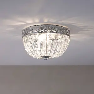 Comparateur de prix : Markslöjd Plafonnier Etienne cristal de verre Ø 25 cm chromé