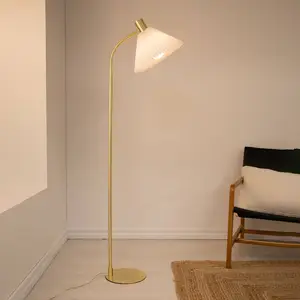 Comparateur de prix : Markslöjd Lampe sur pied textile Mira, laiton