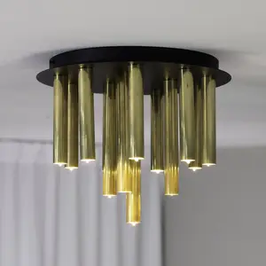 Comparateur de prix : Markslöjd Plafonnier Gocce, 13 flammes, laiton/noir, fer, G9