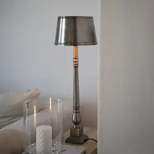 Lampe de table e27 40w max, argent antique - markslöjd - metallo pas cher