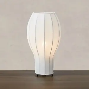 Markslöjd Lampe de table Hikari, Ø 22 cm, blanc/noir, tissu/métalVendu parluminaire