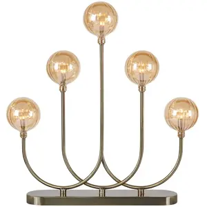 Markslöjd Bougeoir Enys, laiton antique, fer/verre, à 5 lampes, LED pas cher