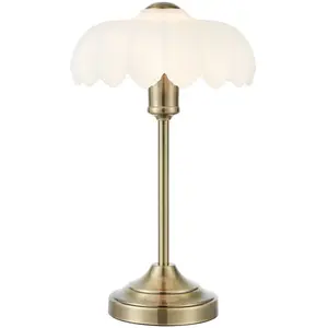 Markslöjd Lampe à poser Kurage, laiton vieilli/blanc, verre, hauteur 4... pas cher