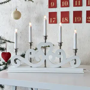 Markslöjd Arc lumineux Eneby en bois, à cinq lampes, blanc