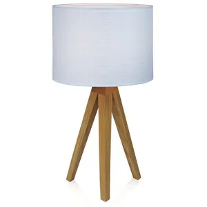 Comparateur de prix : MARKSLOJD Lampe de table kullen en bois naturel et tissu blanc