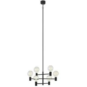 Markslöjd Capital - Plafonnier à 6 ampoules à bras multiples noir, E27 - Markslojd