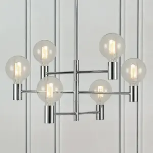 Suspension Led chrome 6 points lumineux Capital - Markslöjd pas cher