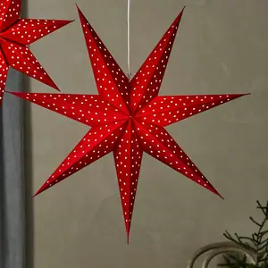 Markslöjd Blink, étoile à suspendre LED, aspect velours Ø 45cm rouge pas cher