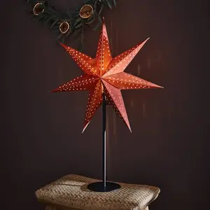 Markslöjd Étoile sur pied Embla, Ø 45 cm, velours, brune