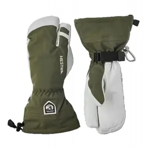 Hestra - Army Leather Heli Ski 3 Finger - Gants taille 8, vert olive pas cher