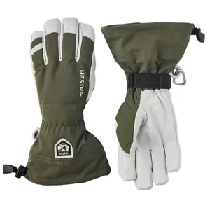 Hestra - Army Leather Heli Ski 5 Finger - Gants taille 8, vert olive/gris pas cher