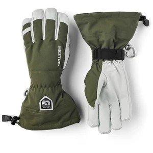 Hestra - Army Leather Heli Ski 5 Finger - Gants taille 9, vert olive/gris pas cher