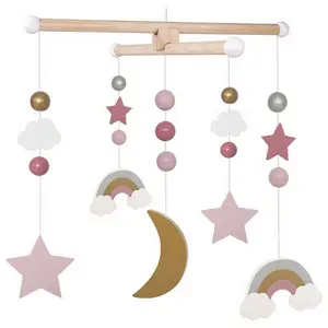 Mobile en bois lit bébé - Arc en ciel - JABADABADO - Mixte - 0 mois - Naissance - BébéVendu parkidinn