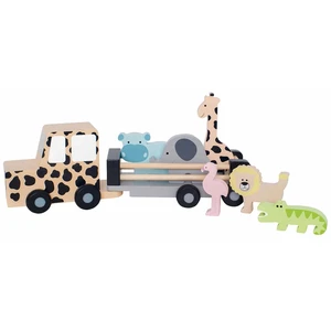 Jabadabado Jouet En Bois - Grande Voiture Jeep Safari Multicolore pas cher