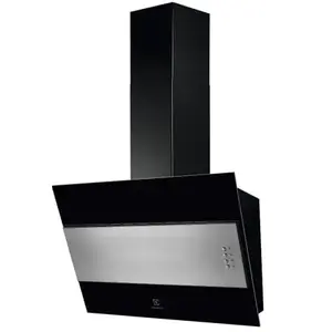 Electrolux - hotte décorative inclinée 60cm 600m3/h noir - lfv316y TU pas cher