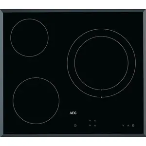 Plaques vitro-céramiques Aeg HK623021FB 60 cm Noir (3 Zones de cuisson) pas cher