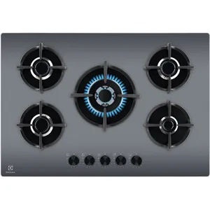 Plaque de cuisson Gaz Electrolux Série 600 Gas on Glass 75 cm EGG75372M - Miroir pas cher
