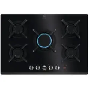 Electrolux Electrolux Plaque de cuisson Gaz Série 800 Flamelight 75 cm KGG753753K Noir pas cher