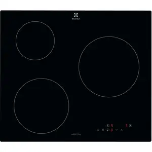 Table de cuisson induction 60cm 3 feux 6000w noir Electrolux CIB60320CK pas cher