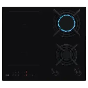 AEG TABLE DE CUISSON 2 GAZ + 2 FOYERS INDUCTION - 7332543854462 pas cher