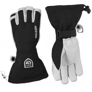 Comparateur de prix : Hestra - Army Leather Heli Ski 5 Finger - Gants taille 7, noir/gris