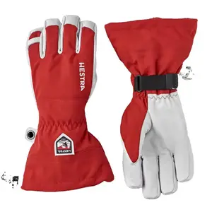 Hestra - Army Leather Heli Ski 5 Finger - Gants taille 8, rouge pas cher