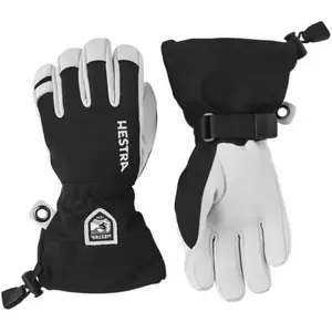 Hestra - Kid's Army Leather Heli Ski 5 Finger - Gants taille 4, gris pas cher