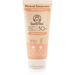 Suntribe Kids Mineral Sunscreen crème protectrice minérale visage et corps pour enfant 100 ml pas cher