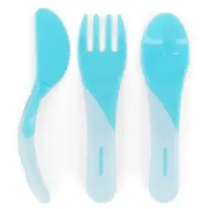 TWISTSHAKE Couverts enfant 6 m+ polypropylène bleu pastel 3 pièces pas cher