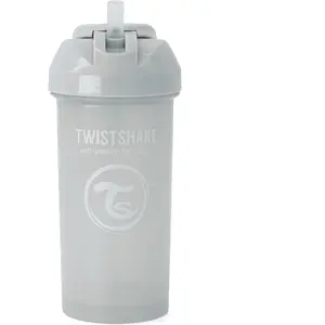 Twistshake Spill Free Straw Cup 360 ml, Leak Proof Training Sippy Cups for Toddlers and Babies, Drinking Water Bottles Trainer Cup, 6+ Months, BPA Free, Light Grey pas cher