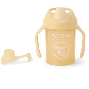Twistshake Mini Cup with Leak Proof Soft Drinking Spout 230ml, Spill Free Trainning Sippy Bottle with Fruit Mixer and Silicone Seal for Toddlers and Babies, 4+ Months, BPA Free, Caramel Beige pas cher
