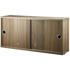 Caisson 2 portes coulissantes en noyer 78 x 20 x 37 cm - String furnit...