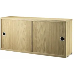 Caisson 2 portes coulissantes en chêne 78 x 20 x 37 cm - String furnit...