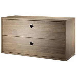 Caisson 2 tiroirs en noyer 78 x 30 x 42 cm - String furnitureVendu parmade-in-design