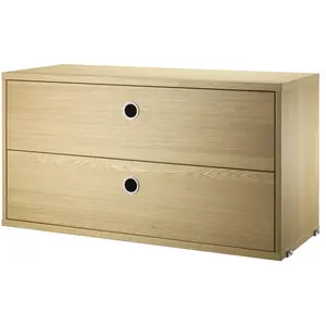 Caisson 2 tiroirs en chêne 78 x 30 x 42 cm - String furnitureVendu parmade-in-design
