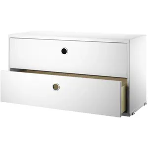 Caisson 2 tiroirs en bois blanc 78 x 30 x 42 cm - String furnitureVendu parmade-in-design
