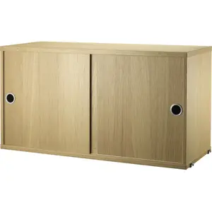 Caisson en chêne 2 portes coulissantes 78 x 30 x 42 cm - String furnit...Vendu parmade-in-design