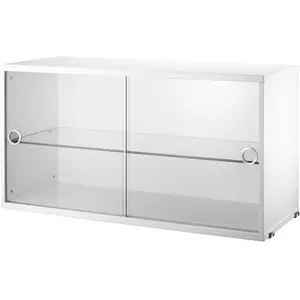 Caisson blanc 2 portes coulissantes en verre - String furnitureVendu parmade-in-design