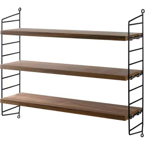 Etagères en noyer avec montants noirs String Pocket - String furniture