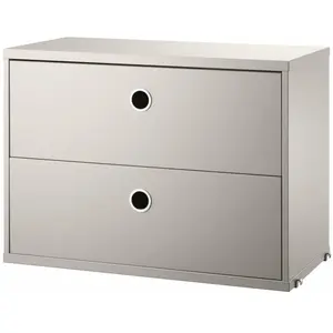Caisson 2 tiroirs en MDF beige l58 cm - String furniture