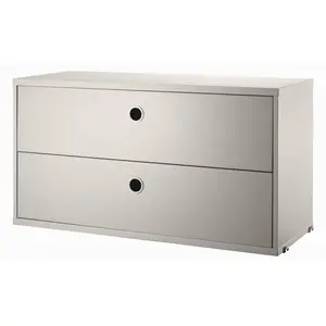 Caisson 2 tiroirs en MDF beige l78 cm - String furniture