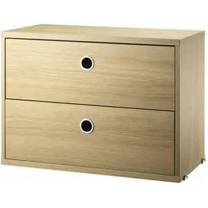 Caisson 2 tiroirs en chêne l58 cm - String furniture