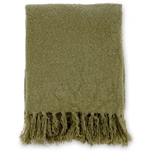 Comparateur de prix : Non communiqué Venture Home - Jeté de canapé en polyester avec pampilles Stanly 170 x 130 cm vert