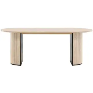 Comparateur de prix : EBUY24 Venture Home - Table de repas ovale Bianca 200 x 90 cm noir et naturel